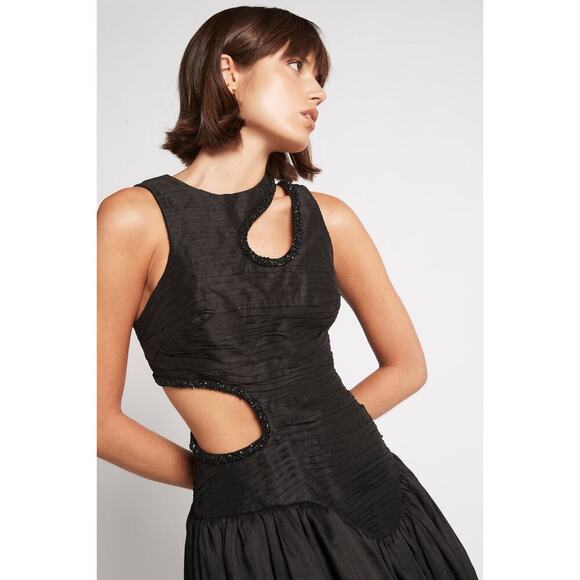 New Aje Jolie Abstract Cut Out Women's Black Dress Size 6 /US 2 NWT - Picture 5 of 12